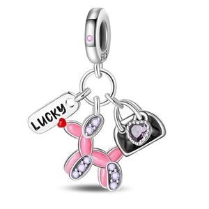 925 Triple Dangle Charm For Most Charm Bracelets-NEW